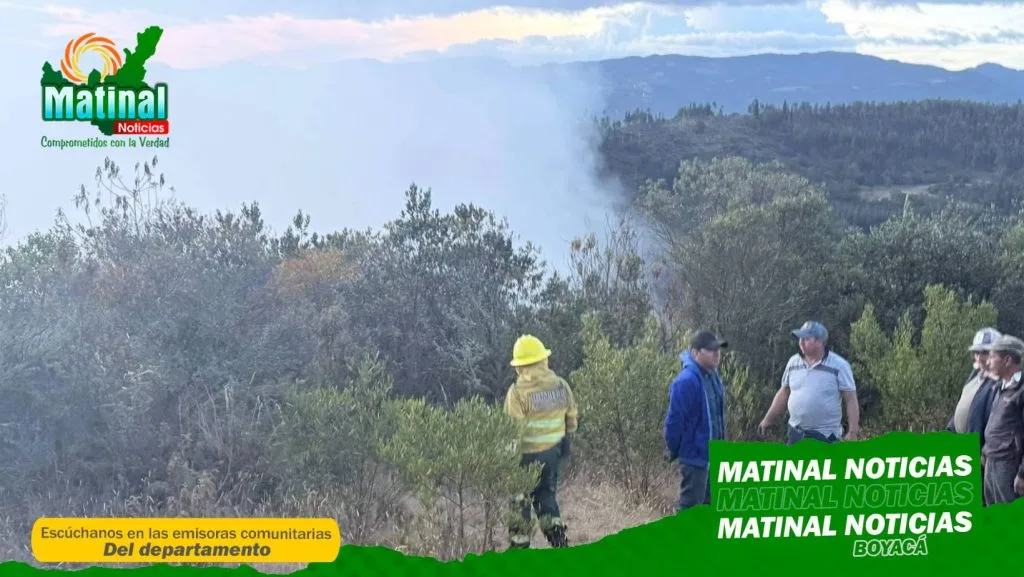 Incendio forestal en Tibasosa amanece controlado cerca del 90 %; varias hectáreas de vegetación nativa fueron afectadas