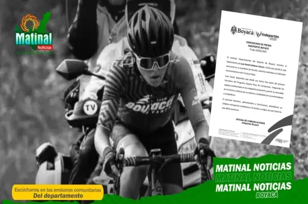 Luto en el ciclismo boyacense por el fallecimiento de Juan David Cárdenas Suesca en trágico accidente