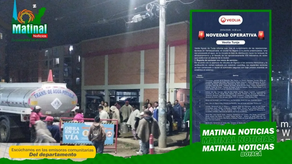 ¡Atención! Agua potable ya llega a la planta de Tunja tras exitosa reparación en Ventaquemada