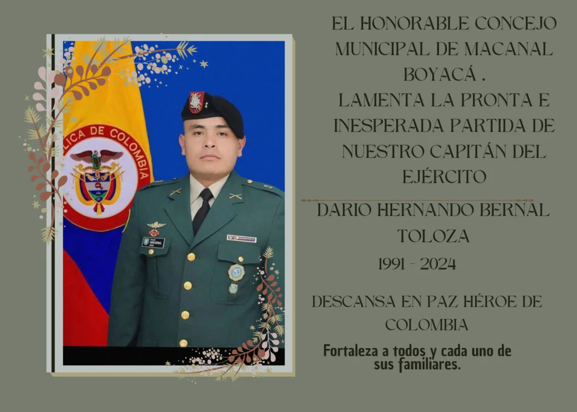Luto en Boyacá: Capitán del Ejército falleció en accidente aéreo en Chocó 
