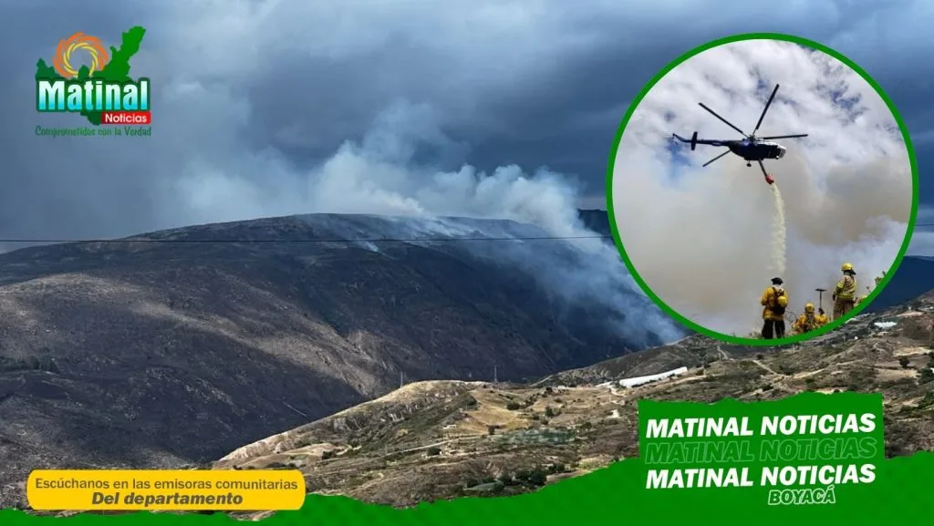 Incendio sigue amenazando a Iguaque: seis helicópteros estarán hoy en el aire