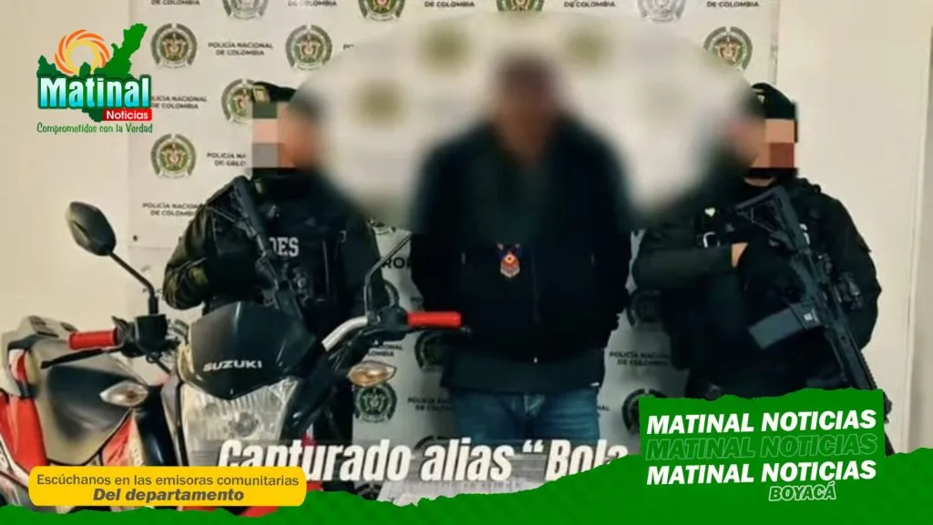 Capturan en Tunja a presunto integrante del Clan del Golfo alias ‘Bola Ocho’