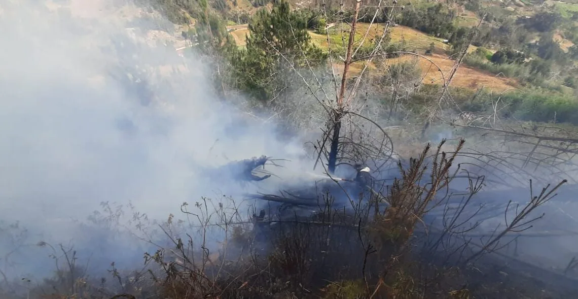 Intencionalidad humana, causa de los incendios del fin de semana en Jenesano y Ramiriquí