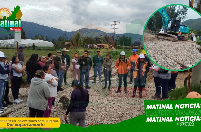 Comunidades de Peña Negra en Tibasosa protestan por afectaciones ocasionadas por obras del ferrocarril